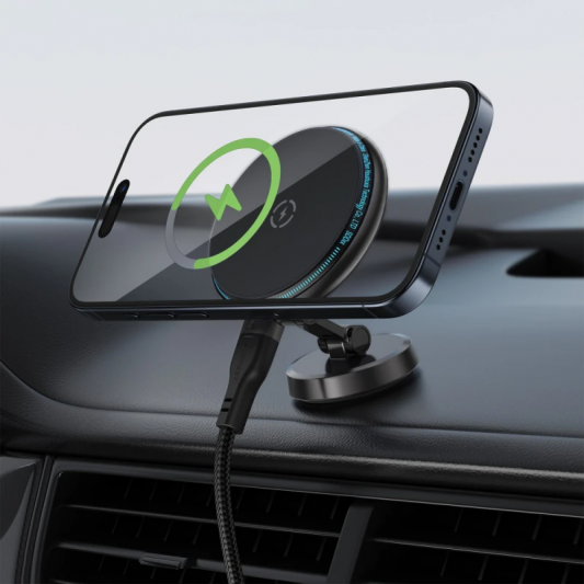 Автодержатель с БЗУ Acefast D30 Magnetic Wireless Charging, Black - изображение 6