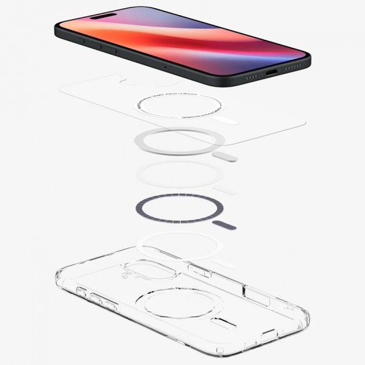 Чехол SGP Ultra Hybrid (MagFit) для Apple iPhone 16 Plus (6.7") Прозрачный - изображение 3