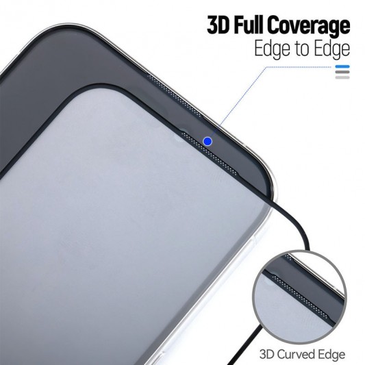 Захисне 3D скло Blueo Hot Bending для Apple iPhone 15 Pro (6.1") (+ аппликатор) Чорний - зображення 2 