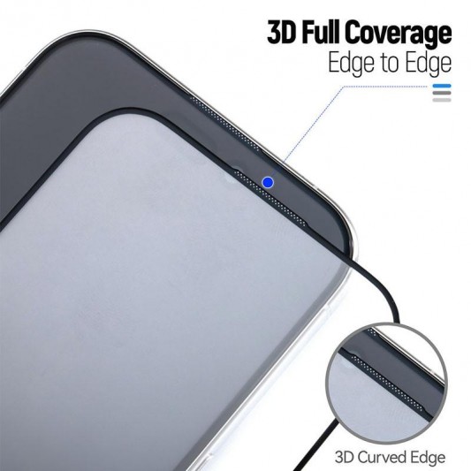 Захисне 3D скло Blueo Hot Bending для Apple iPhone 16 Pro Max (6.9") (+ аппликатор) Чорний - зображення 2 
