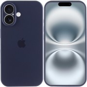 Чехол Silicone Case Full Camera Protective (AA) для Apple iPhone 16 (6.1"), Темно-синий / Midnight blue