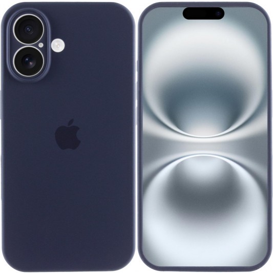 Чехол Silicone Case Full Camera Protective (AA) для Apple iPhone 16 (6.1") Темно-синий / Midnight blue - изображение 1