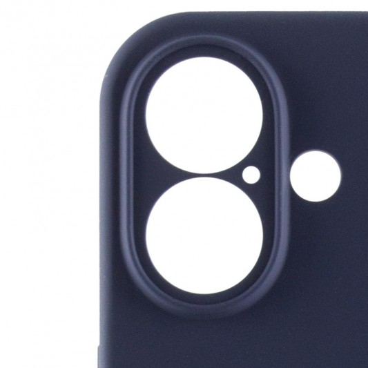 Чехол Silicone Case Full Camera Protective (AA) для Apple iPhone 16 (6.1") Темно-синий / Midnight blue - изображение 3