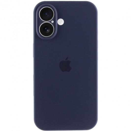 Чехол Silicone Case Full Camera Protective (AA) для Apple iPhone 16 (6.1") Темно-синий / Midnight blue - изображение 4