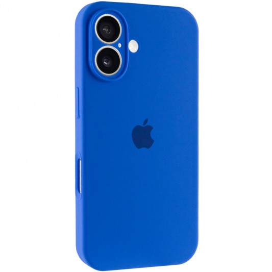 Чехол Silicone Case Full Camera Protective (AA) для Apple iPhone 16 (6.1") Синий / Capri Blue
