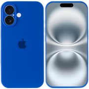 Чехол Silicone Case Full Camera Protective (AA) для Apple iPhone 16 (6.1"), Синий / Capri Blue
