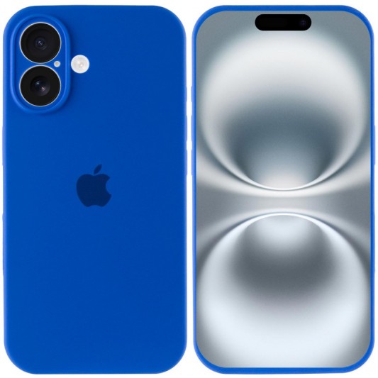 Чехол Silicone Case Full Camera Protective (AA) для Apple iPhone 16 (6.1") Синий / Capri Blue - изображение 2