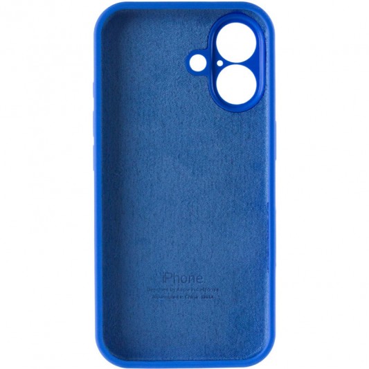 Чехол Silicone Case Full Camera Protective (AA) для Apple iPhone 16 (6.1") Синий / Capri Blue - изображение 6
