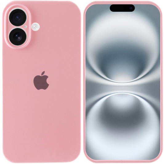 Чехол Silicone Case Full Camera Protective (AA) для Apple iPhone 16 (6.1") Розовый / Light pink - изображение 1