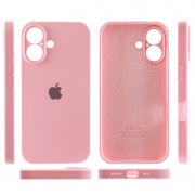 Чехол Silicone Case Full Camera Protective (AA) для Apple iPhone 16 (6.1"), Розовый / Light pink