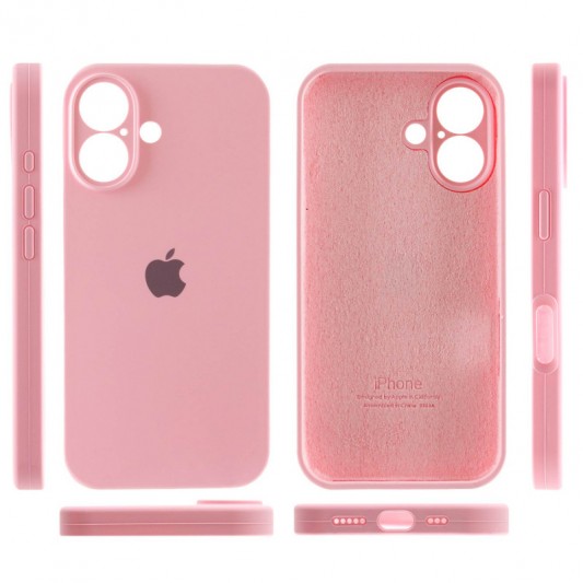 Чехол Silicone Case Full Camera Protective (AA) для Apple iPhone 16 (6.1") Розовый / Light pink - изображение 2