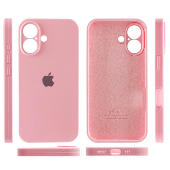 Чохол Silicone Case Full Camera Protective (AA) для Apple iPhone 16 (6.1"), Рожевий / Light pink