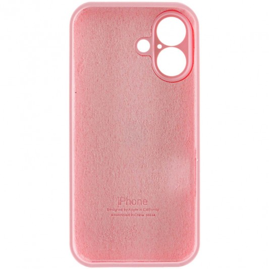 Чехол Silicone Case Full Camera Protective (AA) для Apple iPhone 16 (6.1") Розовый / Light pink - изображение 5