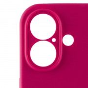 Чехол Silicone Case Full Camera Protective (AA) для Apple iPhone 16 (6.1"), Красный / Rose Red
