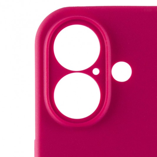 Чехол Silicone Case Full Camera Protective (AA) для Apple iPhone 16 (6.1") Красный / Rose Red - изображение 3