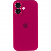 Чехол Silicone Case Full Camera Protective (AA) для Apple iPhone 16 (6.1"), Красный / Rose Red