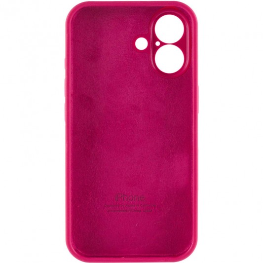 Чехол Silicone Case Full Camera Protective (AA) для Apple iPhone 16 (6.1") Красный / Rose Red - изображение 5