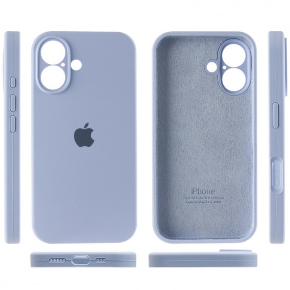 Чохол Silicone Case Full Camera Protective (AA) для Apple iPhone 16 (6.1"), Синій / Lilac Blue