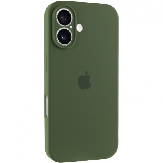 Чехол Silicone Case Full Camera Protective (AA) для Apple iPhone 16 (6.1"), Зеленый / Dark Olive