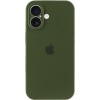 Чохол Silicone Case Full Camera Protective (AA) для Apple iPhone 16 (6.1"), Зелений / Dark Olive