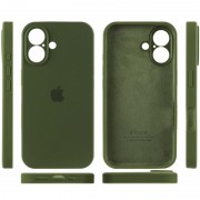 Чехол Silicone Case Full Camera Protective (AA) для Apple iPhone 16 (6.1"), Зеленый / Dark Olive