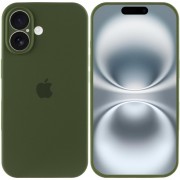 Чехол Silicone Case Full Camera Protective (AA) для Apple iPhone 16 (6.1"), Зеленый / Dark Olive
