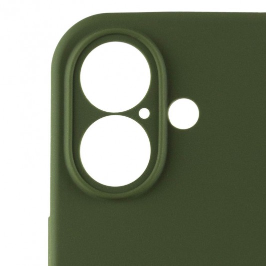 Чехол Silicone Case Full Camera Protective (AA) для Apple iPhone 16 (6.1") Зеленый / Dark Olive - изображение 4