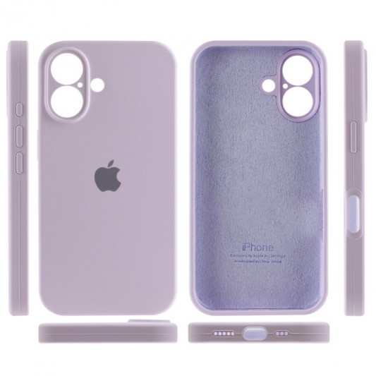Чехол Silicone Case Full Camera Protective (AA) для Apple iPhone 16 (6.1") Сиреневый / Lilac - изображение 2