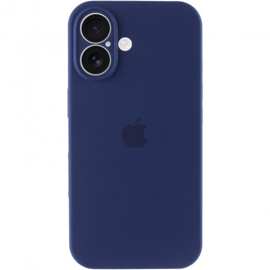 Чехол Silicone Case Full Camera Protective (AA) для Apple iPhone 16 (6.1") Синий / Deep navy - изображение 1