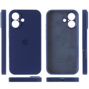 Чехол Silicone Case Full Camera Protective (AA) для Apple iPhone 16 (6.1"), Синий / Deep navy