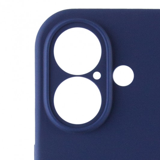 Чехол Silicone Case Full Camera Protective (AA) для Apple iPhone 16 (6.1") Синий / Deep navy - изображение 4