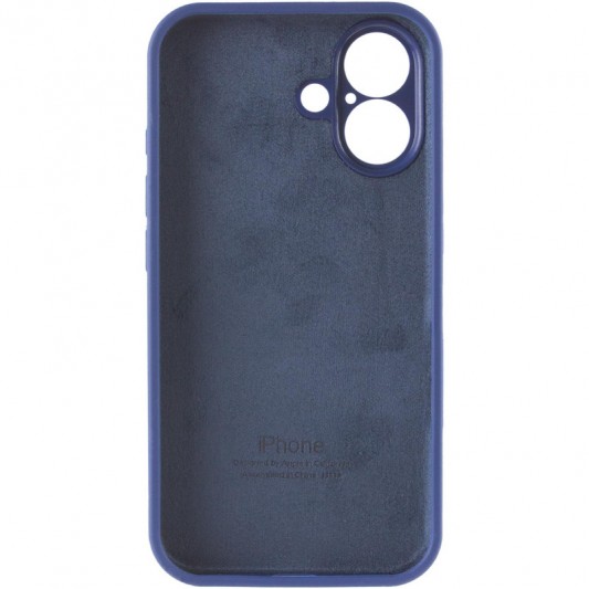 Чехол Silicone Case Full Camera Protective (AA) для Apple iPhone 16 (6.1") Синий / Deep navy - изображение 5