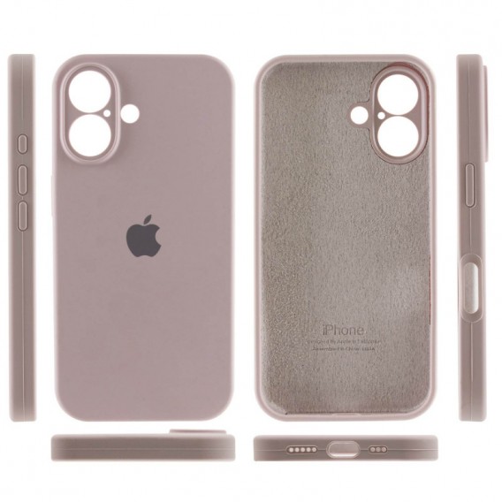 Чехол Silicone Case Full Camera Protective (AA) для Apple iPhone 16 (6.1"), Серый / Lavender