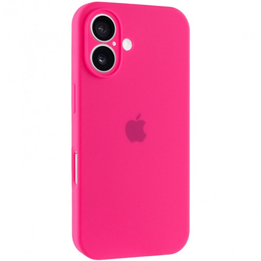 Чохол Silicone Case Full Camera Protective (AA) для Apple iPhone 16 (6.1") Рожевий / Barbie pink
