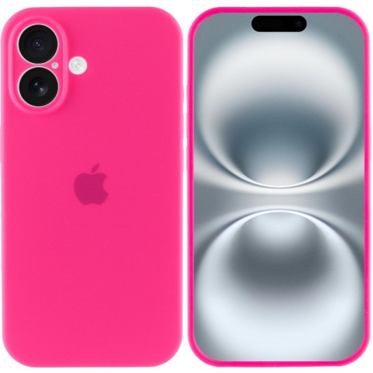 Чохол Silicone Case Full Camera Protective (AA) для Apple iPhone 16 (6.1") Рожевий / Barbie pink - зображення 1 