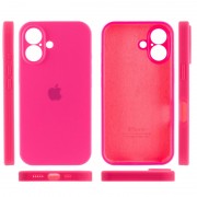 Чохол Silicone Case Full Camera Protective (AA) Apple iPhone 16 (6.1"), Рожевий / Barbie pink