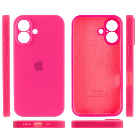 Чохол Silicone Case Full Camera Protective (AA) для Apple iPhone 16 (6.1") Рожевий / Barbie pink - зображення 2 