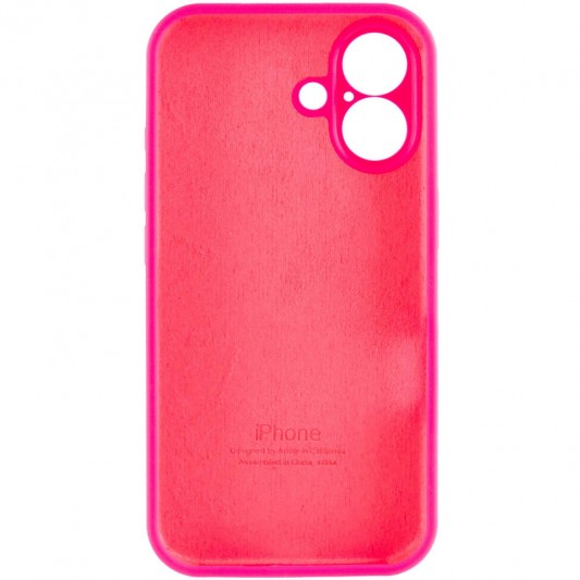Чохол Silicone Case Full Camera Protective (AA) для Apple iPhone 16 (6.1") Рожевий / Barbie pink - зображення 5 