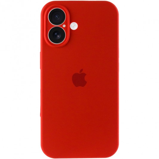 Чехол Silicone Case Full Camera Protective (AA) для Apple iPhone 16 (6.1"), Красный / Red - изображение 1