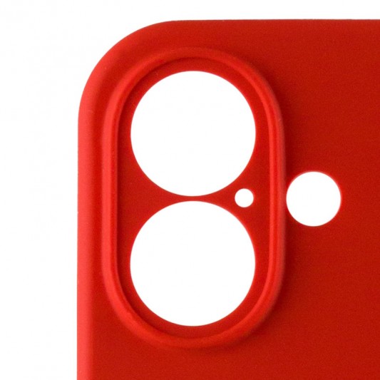 Чехол Silicone Case Full Camera Protective (AA) для Apple iPhone 16 (6.1"), Красный / Red - изображение 2