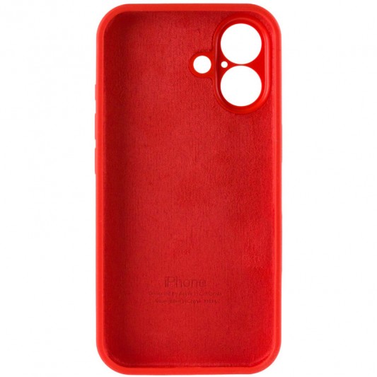 Чехол Silicone Case Full Camera Protective (AA) для Apple iPhone 16 (6.1"), Красный / Red - изображение 6