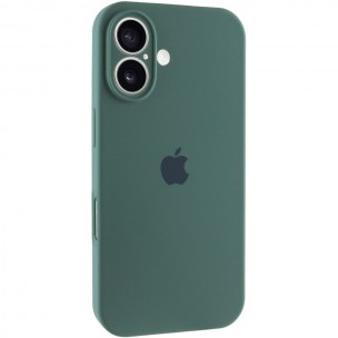 Чехол Silicone Case Full Camera Protective (AA) для Apple iPhone 16 (6.1") Зеленый / Pine green