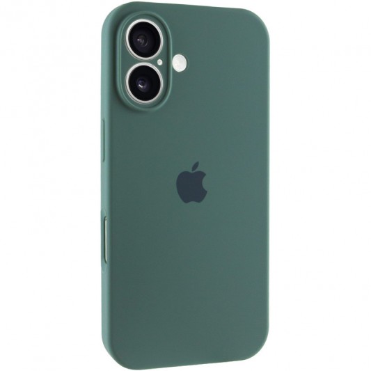Чехол Silicone Case Full Camera Protective (AA) для Apple iPhone 16 (6.1") Зеленый / Pine green