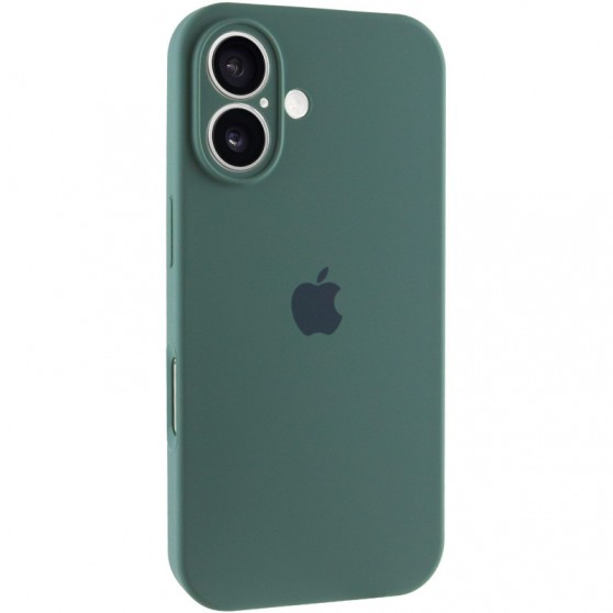 Чехол Silicone Case Full Camera Protective (AA) для Apple iPhone 16 (6.1") Зеленый / Pine green
