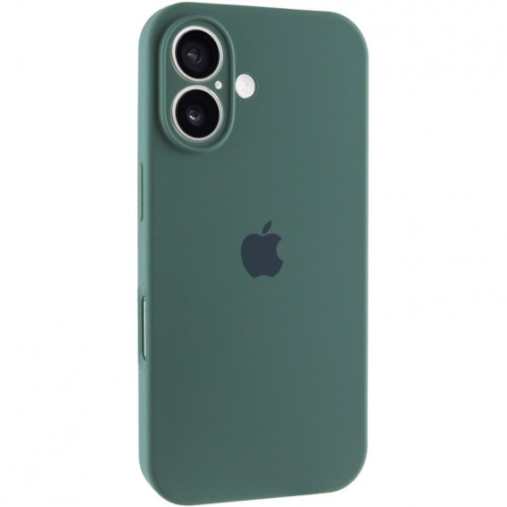 Чохол Silicone Case Full Camera Protective (AA) для Apple iPhone 16 (6.1"), Зелений / Pine green
