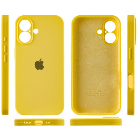 Чехол Silicone Case Full Camera Protective (AA) для Apple iPhone 16 (6.1"), Желтый / Yellow