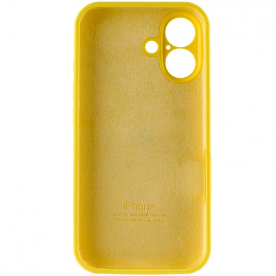 Чехол Silicone Case Full Camera Protective (AA) для Apple iPhone 16 (6.1"), Желтый / Yellow