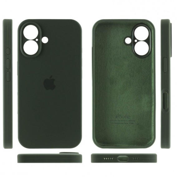 Чехол Silicone Case Full Camera Protective (AA) для Apple iPhone 16 (6.1"), Зеленый / Cyprus Green