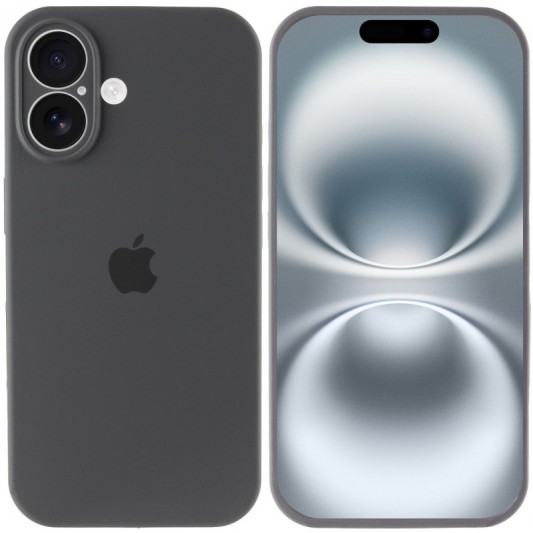 Чохол Silicone Case Full Camera Protective (AA) для Apple iPhone 16 (6.1") Сірий / Dark Gray - зображення 3 
