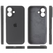 Чохол Silicone Case Full Camera Protective (AA) для Apple iPhone 16 (6.1"), Сірий / Dark Gray
